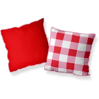 FISURA - Sofakissen mit Füllung in Dekoratives Kissen 45 x 45 Zentimeter. Kissen aus 100% Polyester mit Reißverschluss. (Rot)