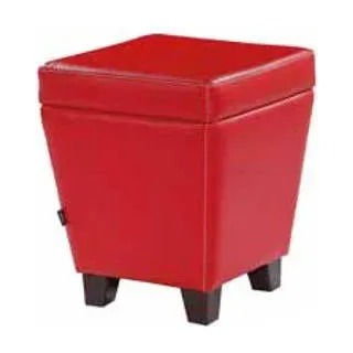 Barhocker Luxus Polsterhocker Modern Designer Wohnzimmer Leder Hocker Rot - Rot