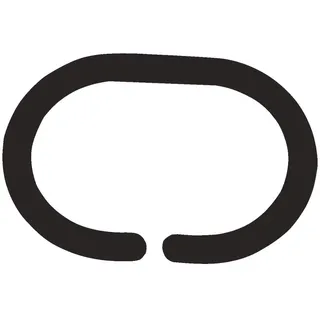 MSV Duschvorhangringe 12 Stück Schwarz Kunststoff - Passend für alle gängigen Duschvorhangstangen