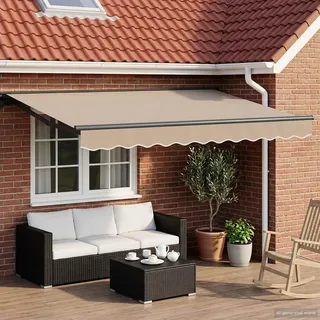 vidaXL Elektrische ausziehbare Markise Beige 3,5 x 2 m - Grau