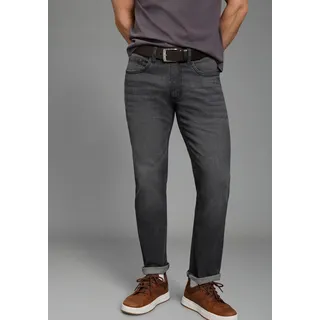 Gerade Jeans ARIZONA, Herren, Gr. 42, Länge 34, grau (dunkelgrau used), Denim/Jeans, Obermaterial: 98% Baumwolle, 2% Elasthan, unifarben, Basic, straight fit lang, Jeans Gerade Jeans, gerade geschnittenes Bein, niedrige Leibhöhe