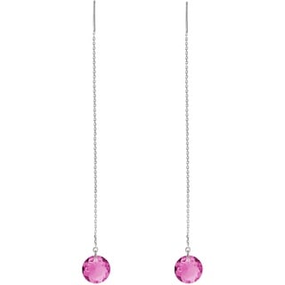 Ellen Kvam Classic Crystal Threader Earring- Pink