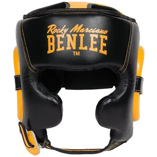 BENLEE Rocky Marciano Benlee Kopfschutz aus Leder Brockton schwarz|gelb S/M