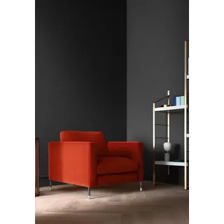 Design Lounge Club Relax Sessel Stuhl Polster Fernseh Textil Rot Luxus Stoff Neu - Orange