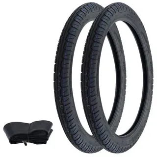 Reifen + Schlauch Satz 2 1/4 x 17 Zoll für Hercules Mofa, Moped, Mokick, Puch, Kreidler, Zündapp - Schwarz