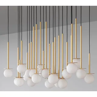 Hängeleuchte Cotton mit Opalglaskugel - 30 cm, Gold