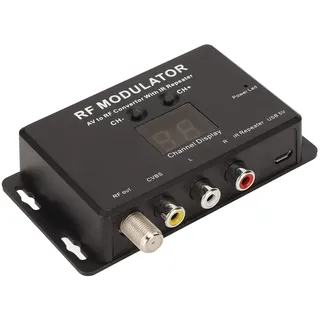 RF-Modulator, Professioneller PAL NTSC AV-zu-RF-Modulator-Konverter mit IR-Repeater für Set-Top-Box, DVR, DVD-Player