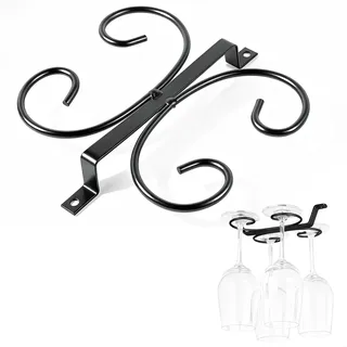 momgyaamz Weinhalter zum Umhängen, Weinglas Halter Metall, Weinglashalter Hängend für Bars, Schränke, Küchen und Wohnwagen, Gläserhalter Schwarz, Gläserhalter Hängend Space Saver, Weinglas Umhängen