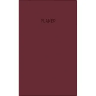 Zettler Taschenplaner 1W/1S bordeaux 2026 – kompakter Timer 9,5 × 16 cm, 64 Seiten, 1 Woche/1 Seite, Kunststoffeinband, mit Adressverzeichnis & Zusatzinfos, FSC-zertifiziert, 3-sprachiges Kalendarium