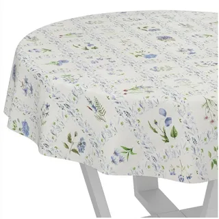 ANRO Wachstuchtischdecke abwaschbar Rund 120 cm Blau