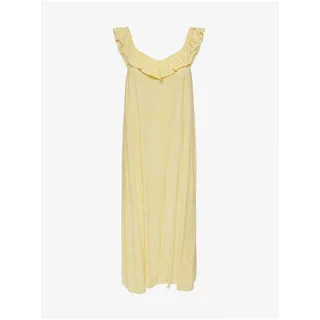 JDY Starr Gelb Gemustertes Schulter Midikleid