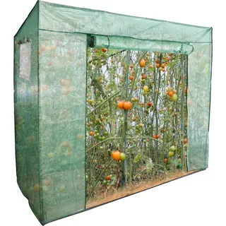 Fiqops Foliengewächshaus Gewächshäuser Treibhaus Tomatenhaus Pflanzenhaus Grün 200*80*170CM - Grün