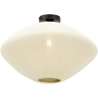 Collet's Monde Deckenleuchte , Beige , Metall, Textil , Kugel , 26.4 cm , RoHS, Ce , Textilschirm , Lampen & Leuchten, Innenbeleuchtung, Deckenleuchten, Deckenleuchten