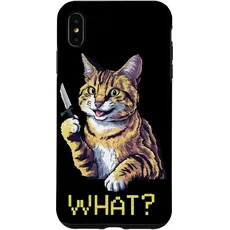 Hülle für iPhone XS Max Katze Messer Design Witzige Tier Katzen