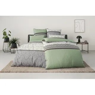 OTTO home Cremona romantische Bettwäsche grün 135 x 200 cm + 40 x 80 cm