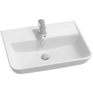 Struktura Waschbecken, 60 cm, ungeschliffen, für Säule oder zum Aufhängen, Weiß