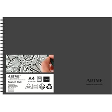 Artme A4-Skizzenblock, 30 Blatt (160 g/m2), Skizzenbuch mit Spiralbindung
