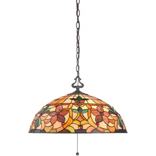 Elstead Lighting Hängeleuchte , Bronzefarben , Metall, Glas , 39.4 cm , Grüner Punkt, RoHS , Lampen & Leuchten, Innenbeleuchtung, Hängeleuchten, Pendelleuchten