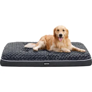 Hundematte für große Hunde Hundebett 12cm dicke Hundematte waschbar rutschfeste Unterseite 105cm dunkelgrau - Dunkelgrau