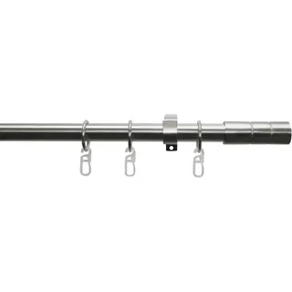 GARDINIA Gardinenstangen Set Zylinder 1-läufig Ø 19 mm 120 cm edelstahl-optik