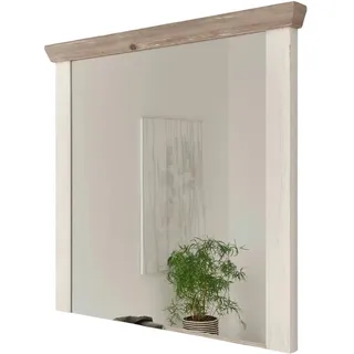Furn.Design Garderobenspiegel Pinie weiß, Oslo Pinie Landhaus, Spiegel, 107 x 110 cm , Weiß, Pinienfarben , Holzwerkstoff , 107x110x8 cm , FSC 100% , Spiegel, Wandspiegel