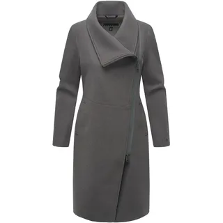 Kurzmantel NAVAHOO "Kurzmantel Samtrose 14", Damen, Gr. XL, grau (anthrazit), Obermaterial: 90% Polyester PES. 10% Viskose CV.  Obermaterial: Futter: 100% Polyester PES., Mäntel Kurzmantel