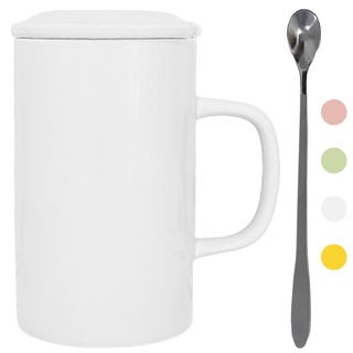 NIUKOMY Riesen Kaffeetasse 900ML, Jumbo Becher Porzellan, Extra Große Keramik Kaffeetasse Weiße, Große Teetasse mit Deckel und Löffel, Super Gross Teetasse, XXL Tasse, Big Mug 30OZ