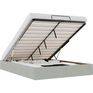 vidaXL Ottoman-Bett ohne Matratze Hellgrau 140x200 cm Samt