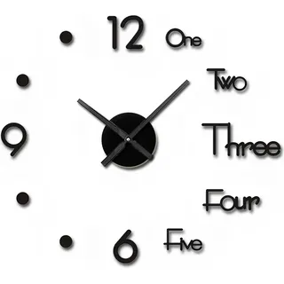 Nachtlicht-Wanduhr, rahmenlos, dekorativ, leuchtend, geräuschlos, für Wohnzimmer und Schlafzimmer