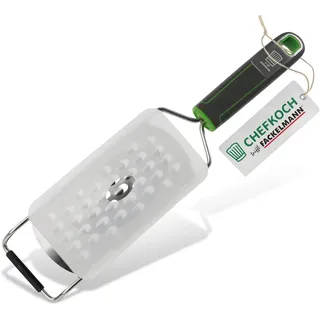 CHEFKOCH Handreibe Grob Premium – Zum groben Reiben von Käse, Zeste (Limette, Zitrone) & Co – Für höchste Präzision & Eleganz beim Garnieren – Reibe mit ergonomischem Griff