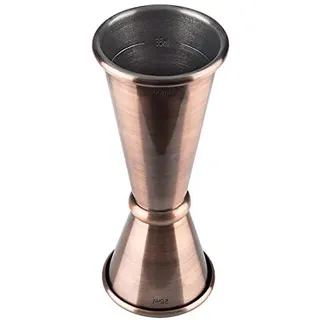 Buddy ́s Bar - Barmaß, 2,5 cl / 5 cl Doppelmaß, Innenmaße 1,5 cl / 3,5 cl, hochwertiges Barmaß, lebensmittelecht, Jigger zum Abmessen von Zutaten für Cocktails, Kupfer antik