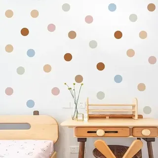 72 Stück Wandsticker Kinderzimmer, Wandtattoo Punkte, Wandaufkleber Kinderzimmer Mädchen & Jungen, Aufkleber Sticker Kreis Wandaufkleber Kinderzimmer Geeignet für Babyzimmer Kindergärten, Multicolor