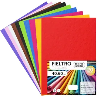m-office Bastelfilz für DIY-Projekte, Filzplatten in bunten Farben, Weich und Flexibel, Material für Nähen und Patchwork Stoffe, Ideal Handarbeiten, Deko Kunsthandwerk, 40x60cm, (Neonorange, 20 Stk)