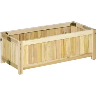 Outsunny Hochbeet, Naturfarben , Holz , 30x25x70 cm , Gartenzubehör, Hochbeete