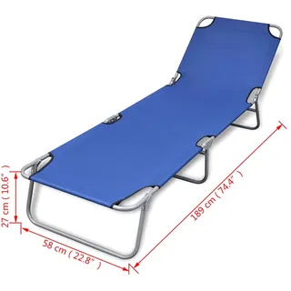 vidaXL Sonnenliege 189 x 58 x 27 cm Blau