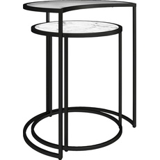 Bild von Beistelltisch »Moon«, (2 St.), Tischplatte aus Glas, pflegeleichte Oberfläche, Höhe 55,5 cm, schwarz-weiß