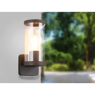 LED Außen-Wandleuchte Rostoptik, Fassadenbeleuchtung Hauswand, Terrassenlampe - Braun