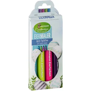 Heitmann Eierfarben - Eiermaler Pastell - 4 Malstifte in Rosa, Grün, Blau und Lila