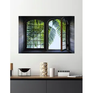 queence Wandsticker »Palme« Wandsticker, Wandbild, selbstklebend, 3D, Fenster, bunt