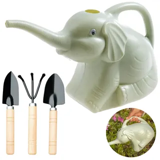 Gießkanne für Elefanten, 2 l, Gartengießkanne mit Utensilien für Topfpflanzen und Heimdekoration (grün) Elefant