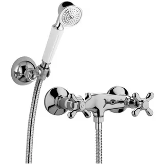 Duscharmatur Nostalgie Brausearmatur Kreuzgriff Antik Mischbatterie Retro Dusche