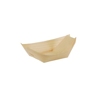 Papstar 50 Fingerfood - Schalen, Holz Pure 8,5 x 5,5 cm Schiffchen,