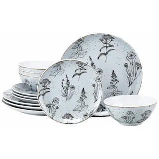 CreaTable Vintage Flower Teller Set 12-tlg. stein