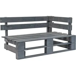 vidaXL 2-Sitzer-Palettensofa mit Kissen Grau Imprägniertes Kiefernholz - Grau