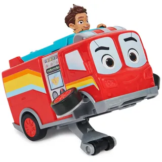 Disney Junior Firebuds, BO and Flash Feuerwehrauto Spielzeugfahrzeug mit Rückzugfunktion und Wheelie Action, Kinderspielzeug für Jungen und Mädchen ab 3 Jahren