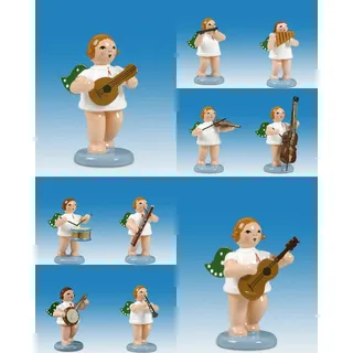 Holzfigur Engelmusikanten 10-teilig und Krone Höhe 6cm NEU Holzengel Gottesbote