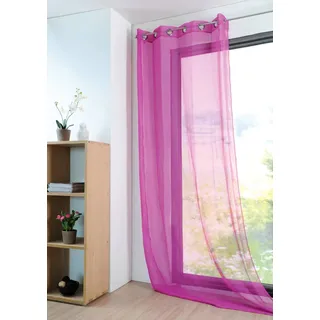 LOVELY CASA Monna Vorhang 140 x 280 cm Polyester Fuchsia 280 x 140 cm