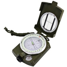 DLAND Kompass wasserdichte Wandern militärische Navigation Kompass mit Beutel Lanyard, Englisch Benutzerhandbuch enthalten. (Armee grün)
