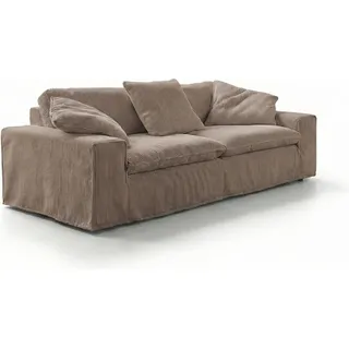 KAWOLA Sofa NETTA 4-Sitzer Bezug abziehbar Cord taupe - Taupe