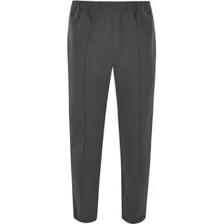 Hajo Basic Freizeit / Jogginghose Lange Hose mit zwei Hosentaschen, Permanent-Bügelfalte durch feine Absteppung, Besonders bequeme Passform durch Bi-Stretch - Grau